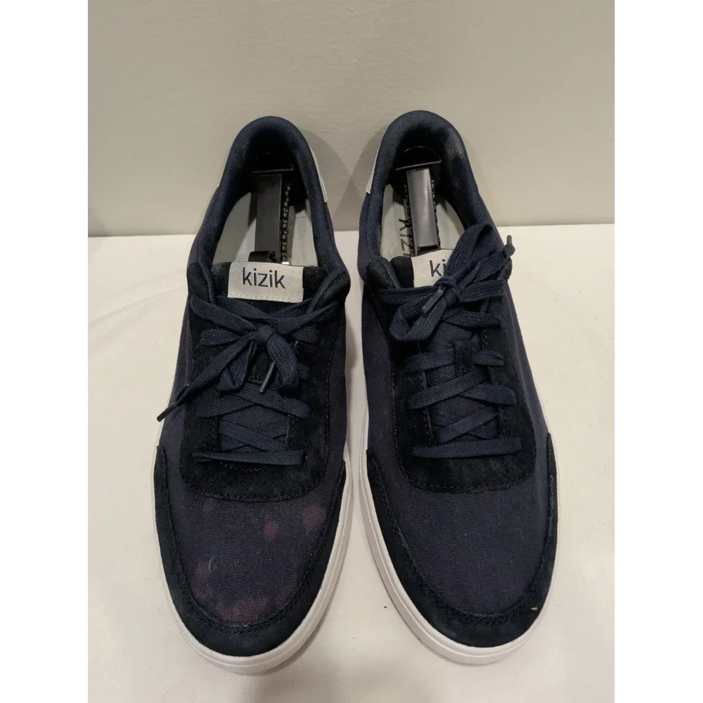 Kizik Prague Men Sz  11 W  Canvas Suede Sneakers Hands Free Comfort